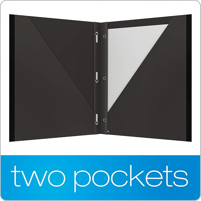 Oxford 2 Pocket Folders with Prongs, Sturdy Plastic Portfolios, Anti-Tear Edges, Letter Size, Purple, Red, Blue, Green, Black (89117) (Pack of 25)