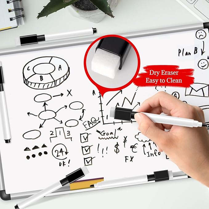 25 Pcs Colorful Magnetic Dry Erase Markers, 4.5 Inch Colorful Magnetic Whiteboard Pens with Eraser Cap, Fine Tip Whiteboard Markers Bulk for School, Office, Home Supplies