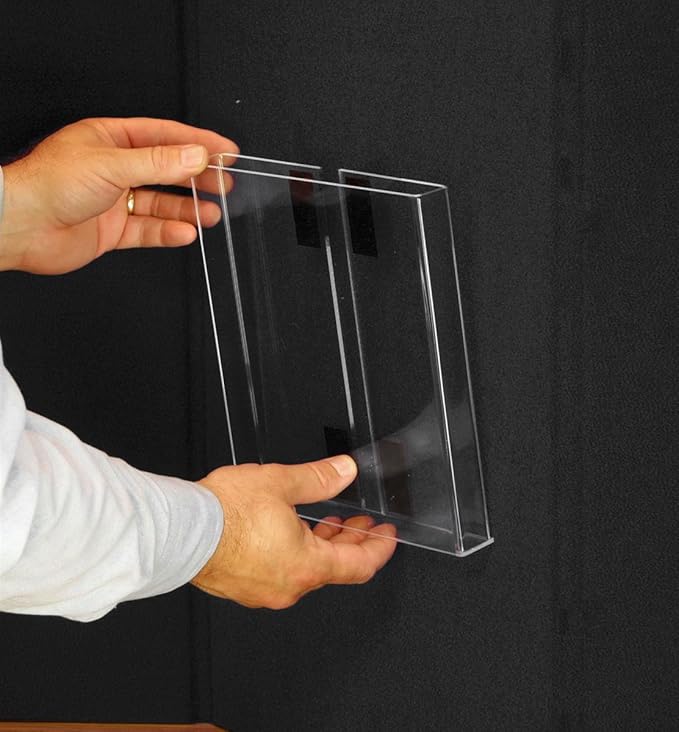Displays2Go 3-Panel Trifold Tabletop Display Board, 54 x 30, Black & Gray Fabric Hook-and-Loop Board for Trade Shows & Presentations (3P5430BKGR)