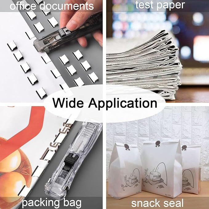 Binder Stapler - Quick Single-Slide Binding System, 45 Sheets Capacity, Clam Clip Dispenser, Push Stapler | Binder Clips for Office School Classroom Home Craft Book