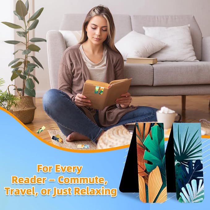 100 Pcs Magnetic Bookmarks Bulk, Cute Magnet Bookmark Page Clips - Magnetic Book Marks for Reading, Book Lovers, Teacher, Students, Women, Men – Party Favors, Teacher Gift, Bookmark Gift (Scenery)