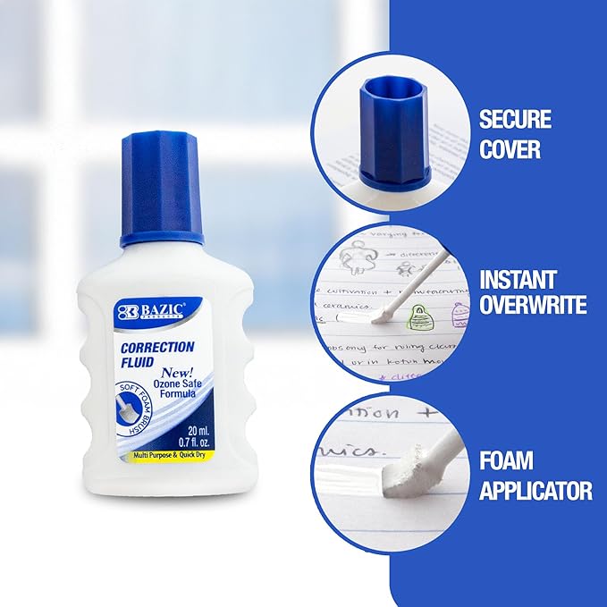 Correction Fluid with Foam Brush (Set of 2) Quantity: Case of 144