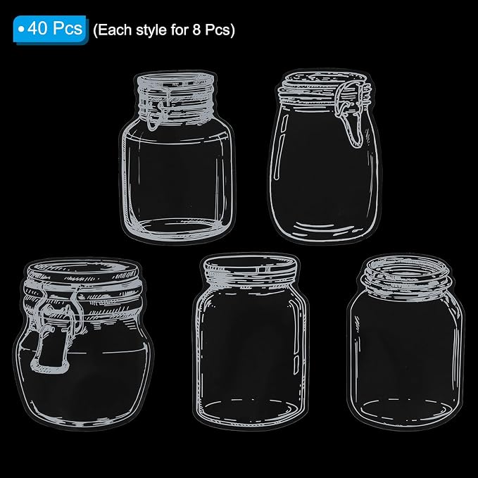 PATIKIL Transparent Dried Flower Bookmarks, 40 Pcs Clear Pressed Flower Bookmark Wishing Bottle Sticker for DIY Flower Page Clips Bookmark, Style 5