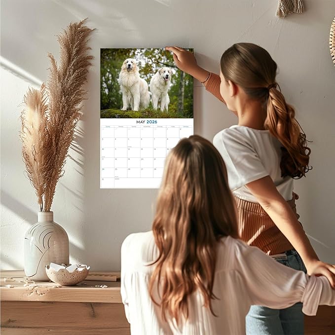 2025 2026 Great Pyrenese Calendar - Dog Breed Monthly Wall Calendar - 12" x 18" Open - Thick No-Bleed Paper - Giftable - Academic Teacher's Planner Calendar Organizing & Planning - Made in USA