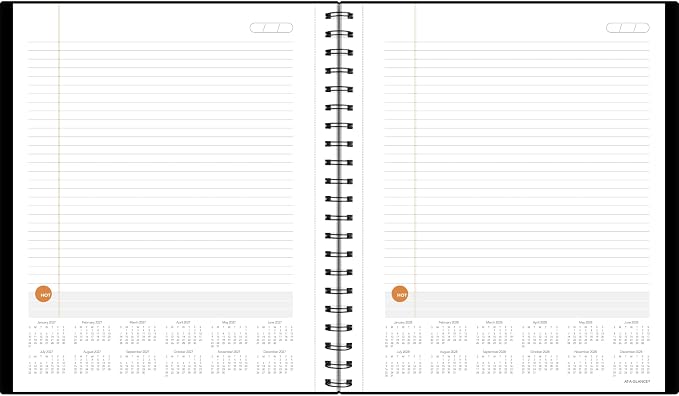 AT-A-GLANCE Undated Planning Notebook with Reference Calendars, 8.5" x 11", 168 Pages, Plan. Write. Remember., Black (7062090527)