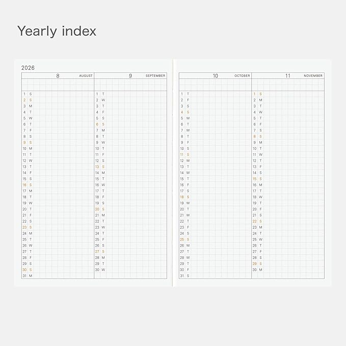 Hobonichi Techo 2026 Planner Book – A6, English, Daily, January start, Monday start