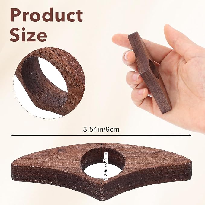 2PCS Book Holder Thumb Wooden Page Holder, Walnut Page Holders One Handed Books Smooth Bookmark Gifts Book Accessories for Reading Lovers