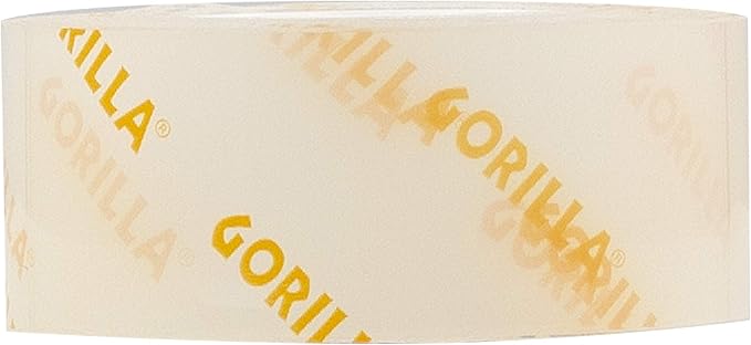 Gorilla Tough & Clear, Double Sided Mounting Tape, Weatherproof, 1" x 60", Clear, (Pack of 8)