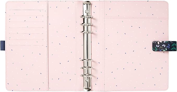Filofax Garden Organizer, A5 Size, Dusk - Leather-Look, Gold Foil Accents, Six Rings, Week-to-View Calendar Diary, Multilingual, 2025 (C028739-25)