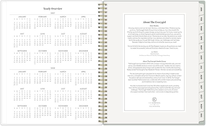 Blue Sky The Everygirl 2027 Weekly and Monthly Planner Calendar, January 2027 - December 2027, 8.5" x 11", Flexible Cover, Durable Twin Wire Binding, Storage Pocket, Includes Stickers, Marisa