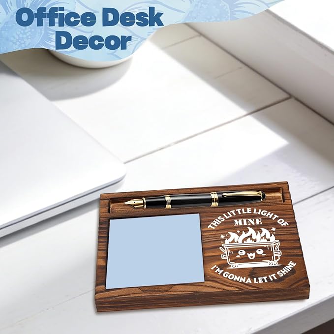 FOUGSTA Funny Office Gifts for Work Bestise, Gag Office Present for Bestise, Decor Gifts for Work Friend,Wooden Notepad Pen Holder With Funny Quotes,16.5 x 12 x 1.5 cm,XXN15
