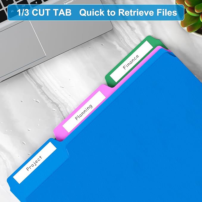 HABGP 120 Pcs Manilla Folders 8.5 x 11 Inch, 1/3-Cut Tab Colored File Folders Letter Size, Paper Folders Aesthetic, School Business Office Manila File Folders for Documents (Morandi)