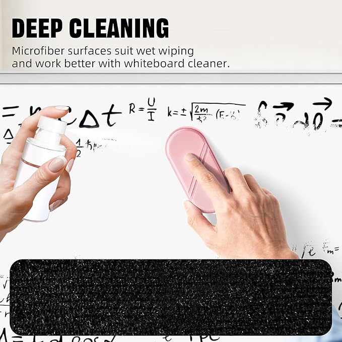 Dry Erase Eraser, Detachable Magnetic White Board Erasers - 2 Pack,Glass Board Glass Whiteboard Eraser for Office and School Supplies (Pink)
