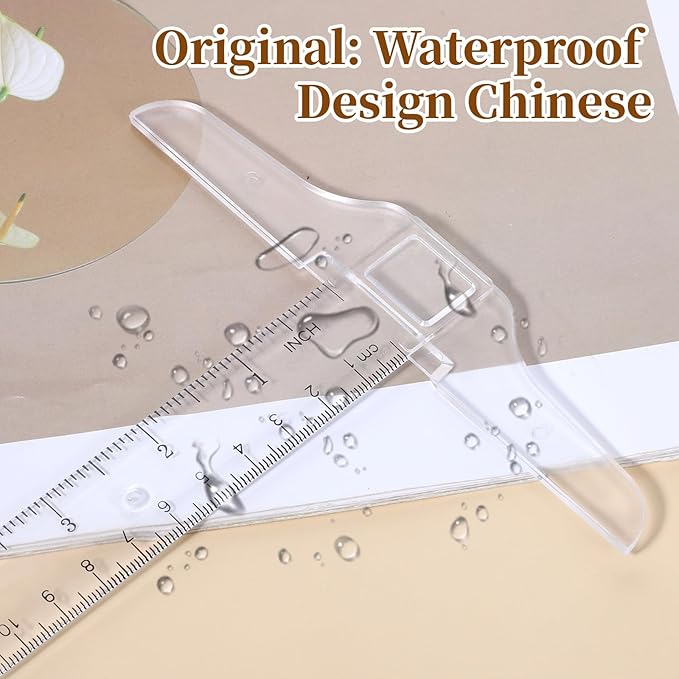 12 Inch/30 cm Plastic T-Square Transparent T-Ruler Drafting T Square Inch Metric Measuring Scale Ruler Clear Crafting Rule for Drafting, Art Framing