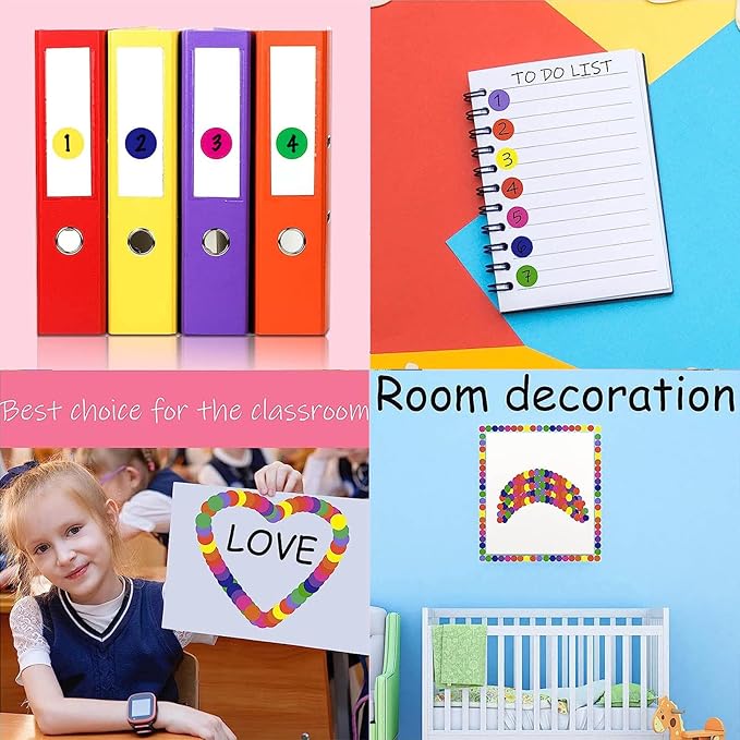 4000 PCS 3/4" Colored Dot Stickers Circle Color Coding Labels, 8 Color Style Colorful Coding Label Sticker for Office, Student Classroom(8 Rolls, 3/4 Inches)