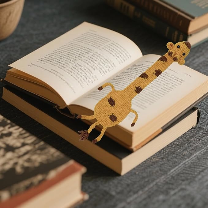 ‌Sunoutdeeal 3D Hand-Crochet Animal Bookmarks Featuring Charming Personalized Designs, These Adorable Bookmarks Make Quirky Reading Companions.Gifts for Book Enthusiasts,Birthday,Book Club Members(cl)