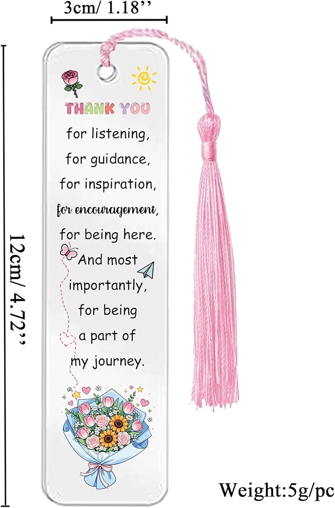 Teacher Gifts for Teachers Day Appreciate Presents Birthday Flower Shaped Signs Bookmark Keychain 3PC Set Graduation Christmas Keepsakes Acrylic Keyring Thank You Plaque Women Men Retirement (Teacher)