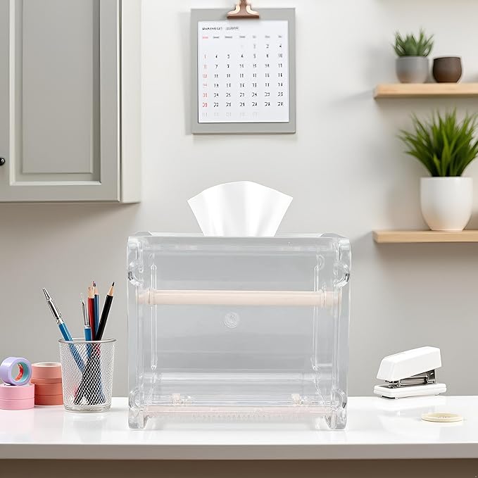 Transparent Visible Packaging Tape Dispenser Cutter Roll Tape Holder Organizer Desktop Office Tape Holder DIY Sticker Roll Tape Cutter Holder Storage Tape, Adhesives and Fasteners, Tape Dispensers