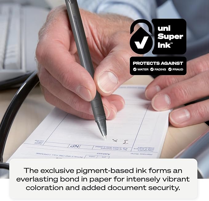 uniball Jetstream 101 Roller Ball Pen, Stick, Bold 1 Mm, Black Ink, Black Barrel (Pack of 144)
