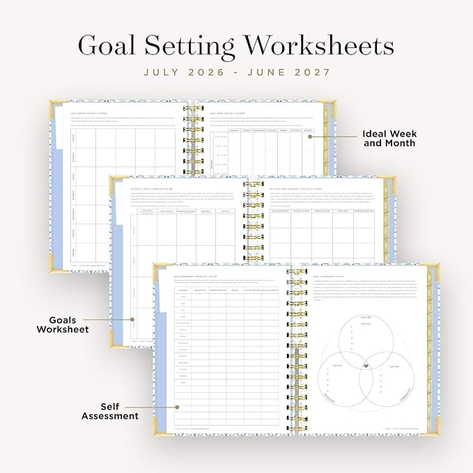 Day Designer 2026-2027 Mini Daily Academic Year Planner Calendar, July 2026 - June 2027, 6" x 8.125", Glossy Laminated Cover, Wirebound, Laminated Tabs, Storage Pocket, Includes Stickers & Snap-In Ruler, Casa Bella