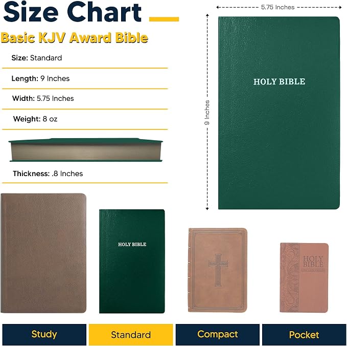 Personalized KJV Bible King James Version Faux Leather Bible SMALL PRINT Economy Bible with Custom Name and 3 Rows of Text, Highlighted Verses, Gift for Christian Celebrations (Forest Green)