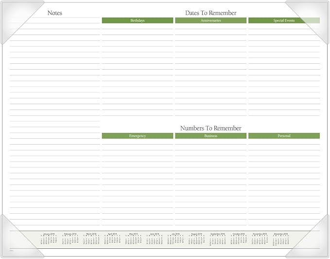 AT-A-GLANCE Monthly Desk Pad Calendar, January 2018 - December 2018, 22" x 17", Panoramic, Floral (89805)