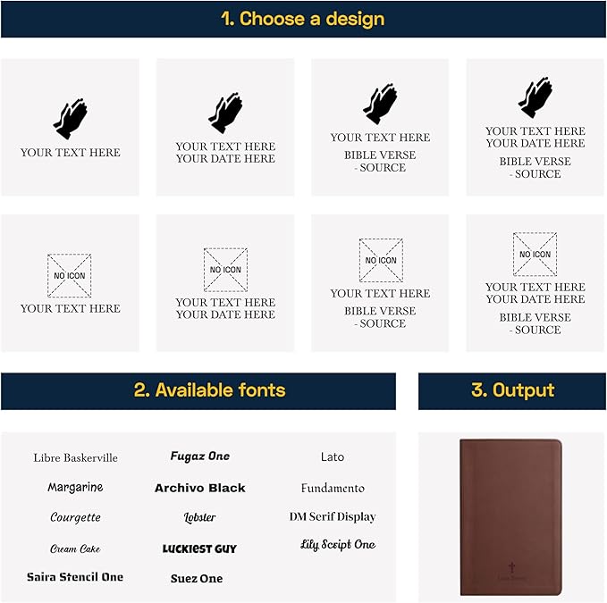 Personalized ESV Thinline Bible Large Print English Standard Version Faux Leather Holy Bible ESV with Custom Name, Date and Text | Custom Gift for Christian & Religious Celebrations | Brown