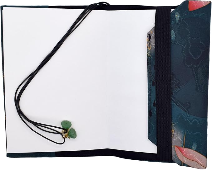 BLBMH A6 Book Cover 4x6 | Non-Stretch Fabric Sleeve with Bookmark | Handmade Washable Protector for Paperback Bible Journal Notebook | Gift for Women Readers - Lotus