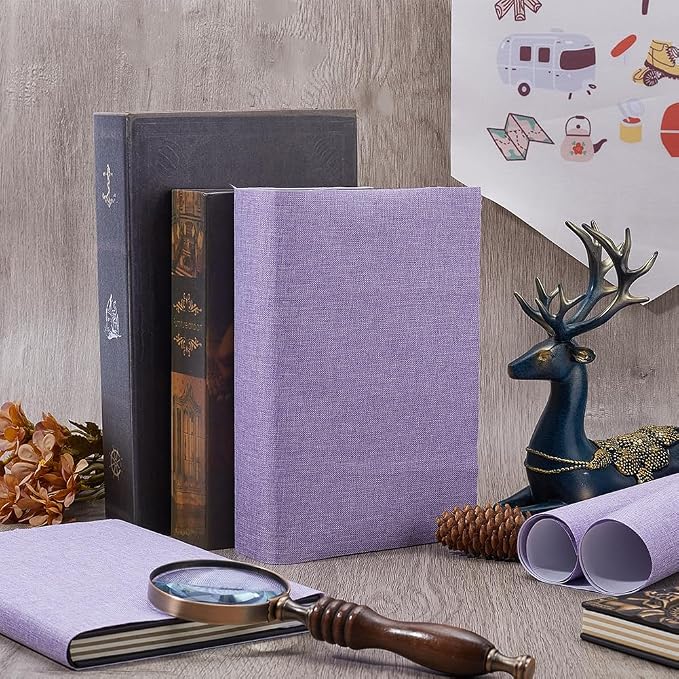 CRASPIRE 51x11.8 Linen Book Cloth Light Purple Lilac for Books Binding Fabric Surface Paper Backed Bookcover Woven Cloth Books Album Scrapbooking Archival Covering Protector Bookbinding Supplies