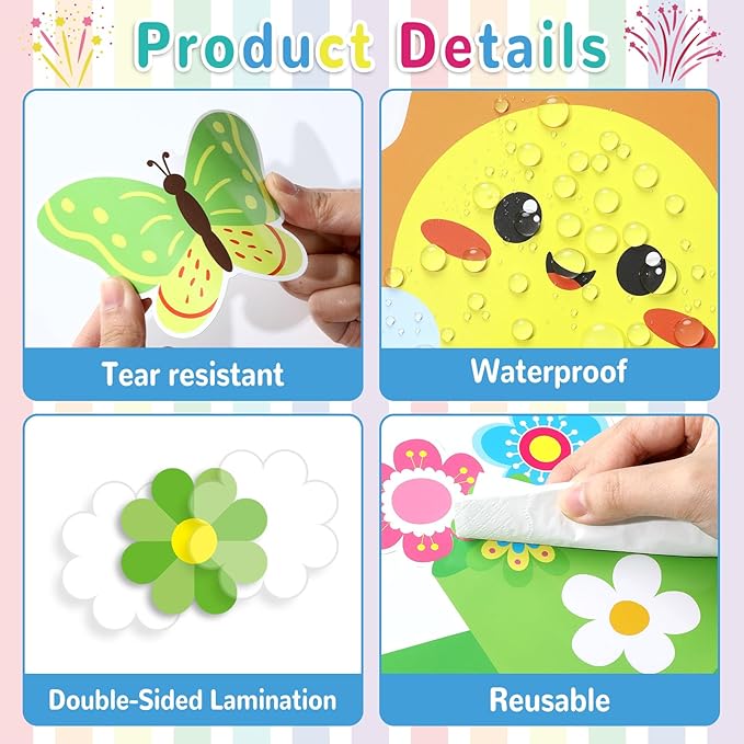 Spring Theme Bloom Flower Bulletin Board Set Watch Us Grow Classroom Decor Spring Floral DIY Photo Craft Cutouts Inspirational Bulletin Board for Back to School Classroom Wall Decor Party Supplies