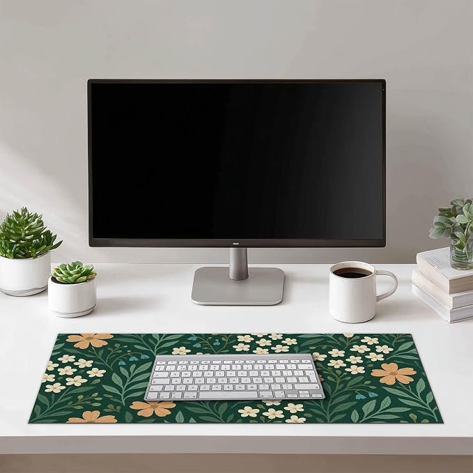 HOMETITUTE Floral Large Mouse Pad 31.5x11.8 Inch Gaming Desk Mat Non Slip Base XL Keyboard Pad Extended Computer Mat Waterproof Mouse Mat Desk Accessories for Office Home Desktop