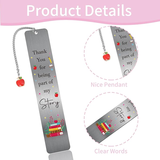 Thank You Gifts Metal Bookmark, Thank You for Being Part of My Story, End of Year Gifts for Wome Friends Teachers Coworkers, Appreciation Book Mark Gift Set for Birthday Christmas Blanket Stuffer