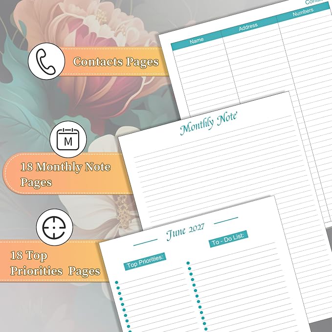 2026-2027 Monthly Planner - Jan. 2026 - Jun. 2027, 18 Months Academic Planners 9" x 11", Spiral Months Planner with Twin-Wire Binding, Large Monthly Planners for Office School and Home