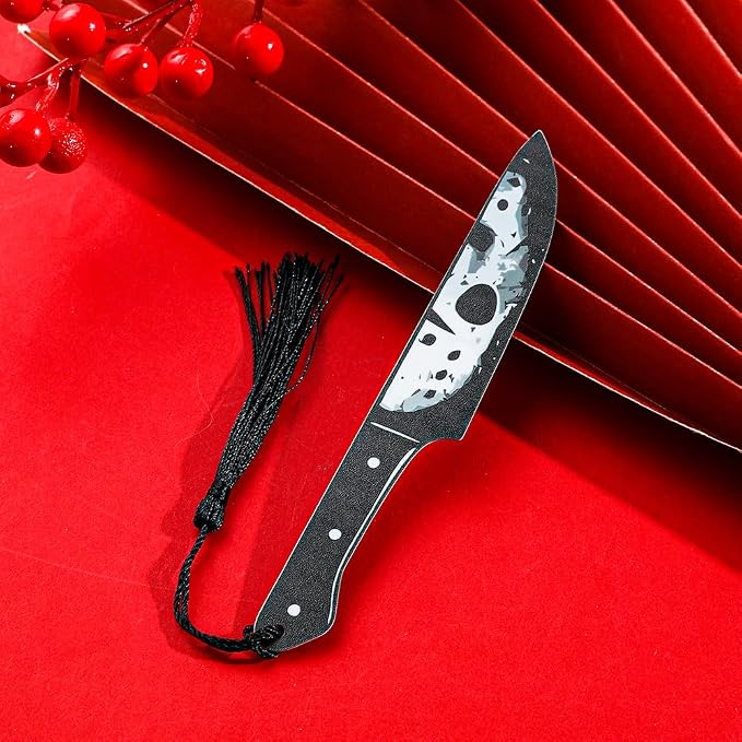 3Pcs Horror Movie Series Bookmarks, Featured Characters Halloween Themed Dagger Acrylic Bookmarks for Book Fans, Writers, Scholars, Bookworms, Friends (3Pcs Dagger Mask)