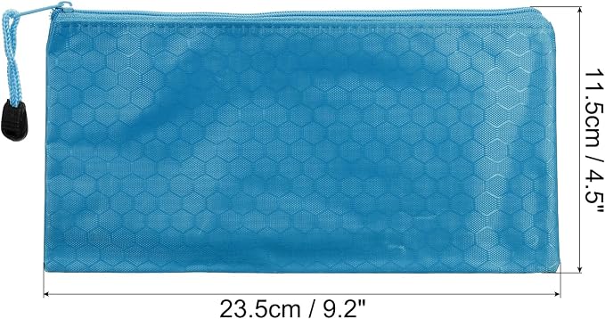 PATIKIL Waterproof Zipper File Bags, 5 Pack A6 Size Document Pocket Storage Organizer Pouch for Travel Office Supply, Sky Blue