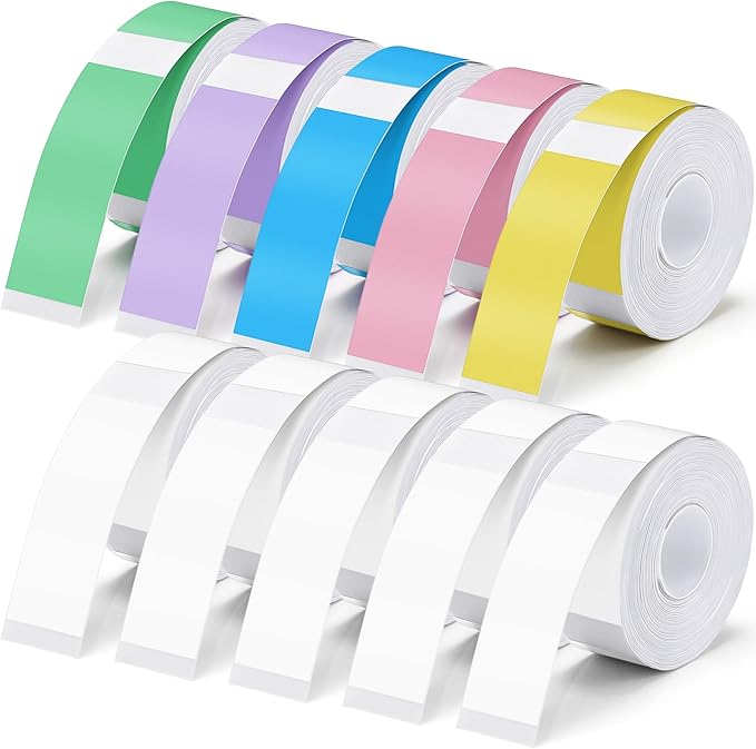 Gersoniel 1600 Pcs Label Tapes Compatible with D30 Label Printer Laminated Labeling Stickers Thermal Labels for Home Office(Multicolor,15 x 40 mm)