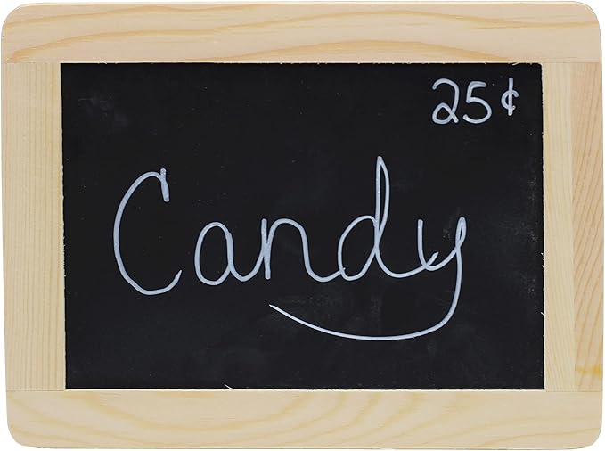 Creative Hobbies® Synthetic Chalkboard with Unfinished Wood Frame, 4 x 6 Inch -Pack of 6 Chalkboards