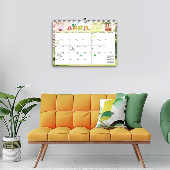 AECCN Calendar 2026-2027, 18 Months Wall Calendar 2026-2027 with Stickers, 17" x 12" Anti Ink Bleed, Durable Thick Paper, Seasonal Calendars for Home, Office, Student and Teacher Supplies- Colorful