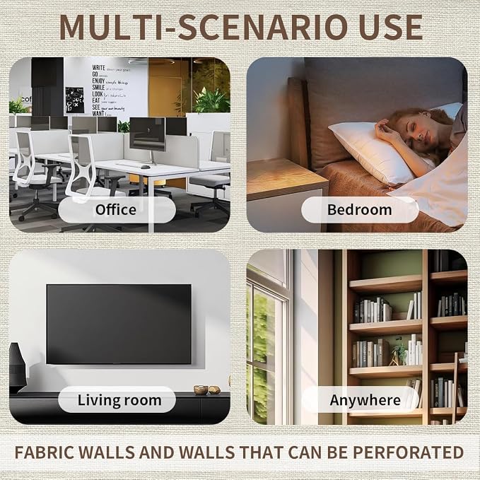 Fabric Wall Cubicle Shelf with Hooks for Work Decor, 11.8''x6'' Wooden Cubicle Organizer Storage Shelf with Hangers Cubicle Accessories for Office & Women Men Desk（2 Pack ）