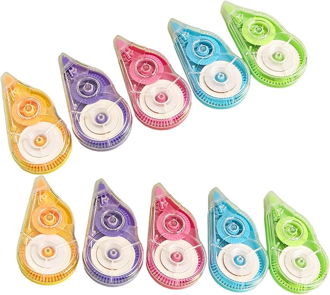 10Pcs Correction Tape Roller 8mx5mm Quick Dry White Out Correction Tape Total 80m for Writing School and Office Supplies