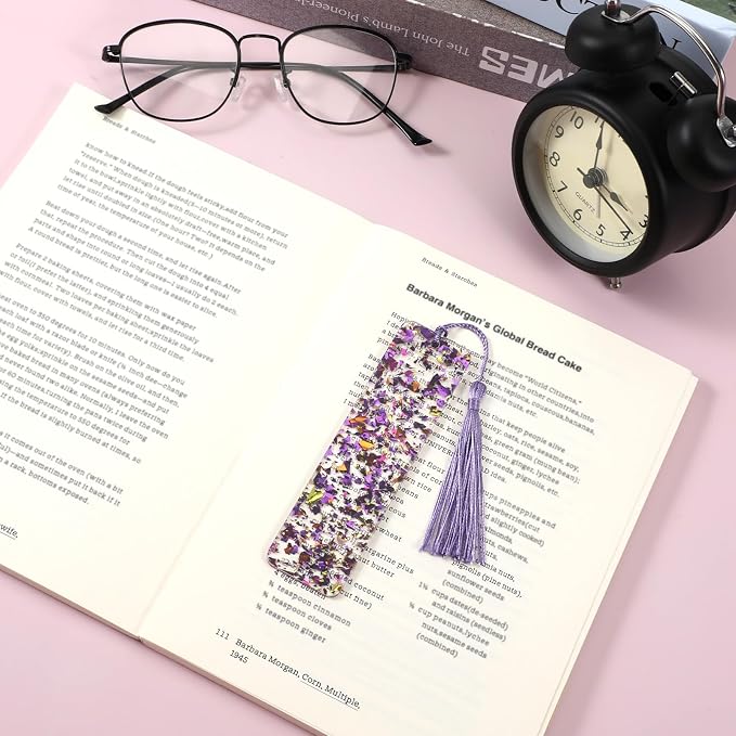 4 PCS Glitter Acrylic Bookmarks with Star, Tassel Bookmarks for Kids, Colorful Star Art Bookmark with Tassel for Girls Women Reading Presents