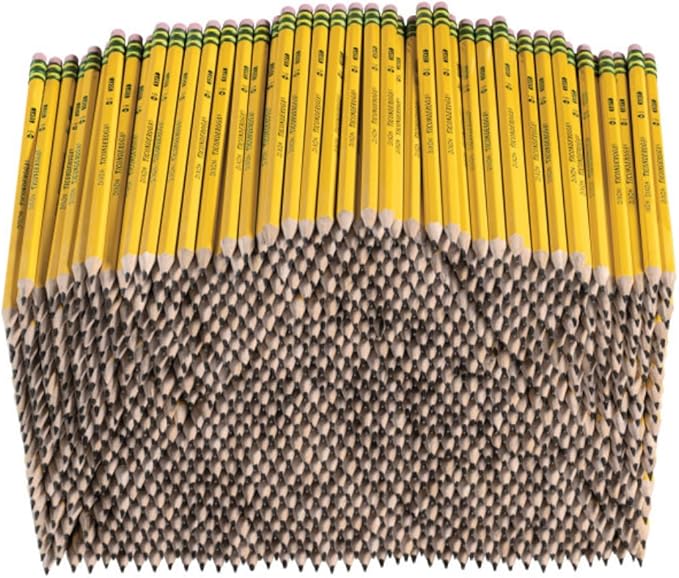 Ticonderoga Wood-Cased Pencils, Pre-Sharpened, 2 HB Soft, Yellow, 1000/Box, Pack of 2 Boxes, 2000 Pencils Total
