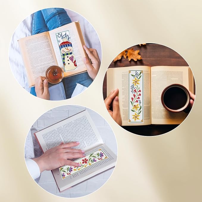 GLOBLELAND 22 Pcs Blank Cross Stitch Bookmark 14CT 7.87"x2.36" Cotton Cross Embroidery Bookmarks Aida Fabric Cross Stitch Simple Cross Stitch Fabric for Crafts DIY Crafts Sewing Projects Readers