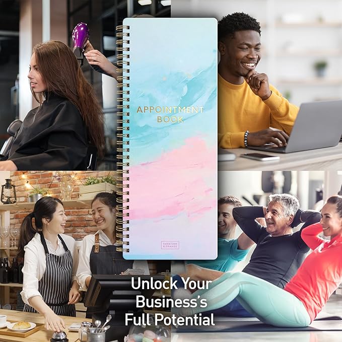 S&O Appointment Book with 15 Minute Slots - Daily Hourly Daybook 6AM to 9PM - Salon session journal - meeting organizer, Regular Schedule Book - Two-Column Day Planner with Hourly Plan, 2026 +
