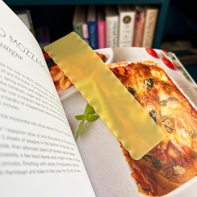 Genuine Fred USE Your Noodle Lasagna Noodle Bookmark, Thin Flexible Silicone, 6" Tall, Great Gift for Book and Pasta Lovers