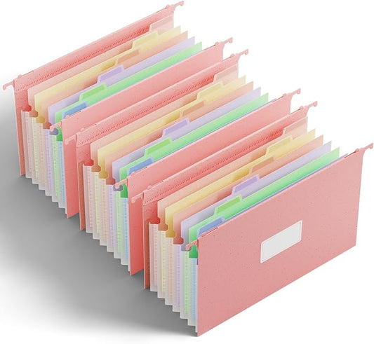 Ansook Hanging File Folders Legal Size, 7-Pocket Accordion Organizer with 1.2" Expansion, Hanging Folders for Filing Cabinet, Expandable File Folder Organizer Designed for Bulky Files, Medical Chart