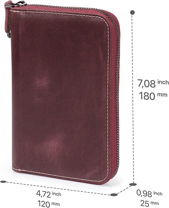Londo Genuine Leather Padfolio – Portfolio Folder with Pencil Holder, Notepad & Zipper Closure for Business, Office & Travel