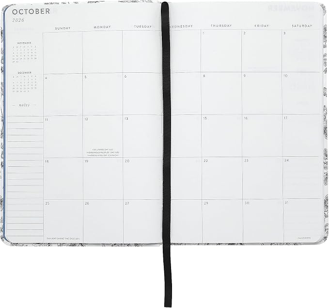WORLD TRAVELER 2026 Planner - 6x8 Inch Weekly and Monthly Calendar Planner Agenda Book with Bookmark & Ribbon for School and Office, Size 6X8, Multi Textured Garden