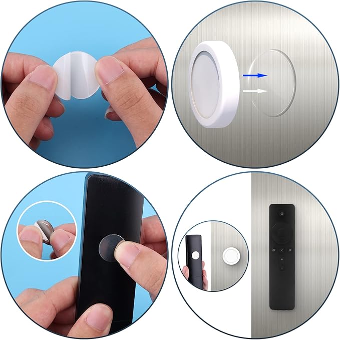 AIEX 6pcs Magnetic Remote Control Holder for Wall, Self-Adhesive Strong Magnetic Remote Control Holder Wall Mount TV Remote Organizer for Home Office Hotel (3 Gray, 3 White)