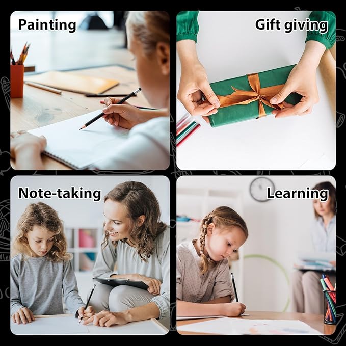 48 PCS Black Pencils Bulk with Eraser, Pre-Sharpened HB Pencils for Writing & Drawing, School Supplies for Kids Homework, Tests, Art Crafts & Teacher Grading (Black)
